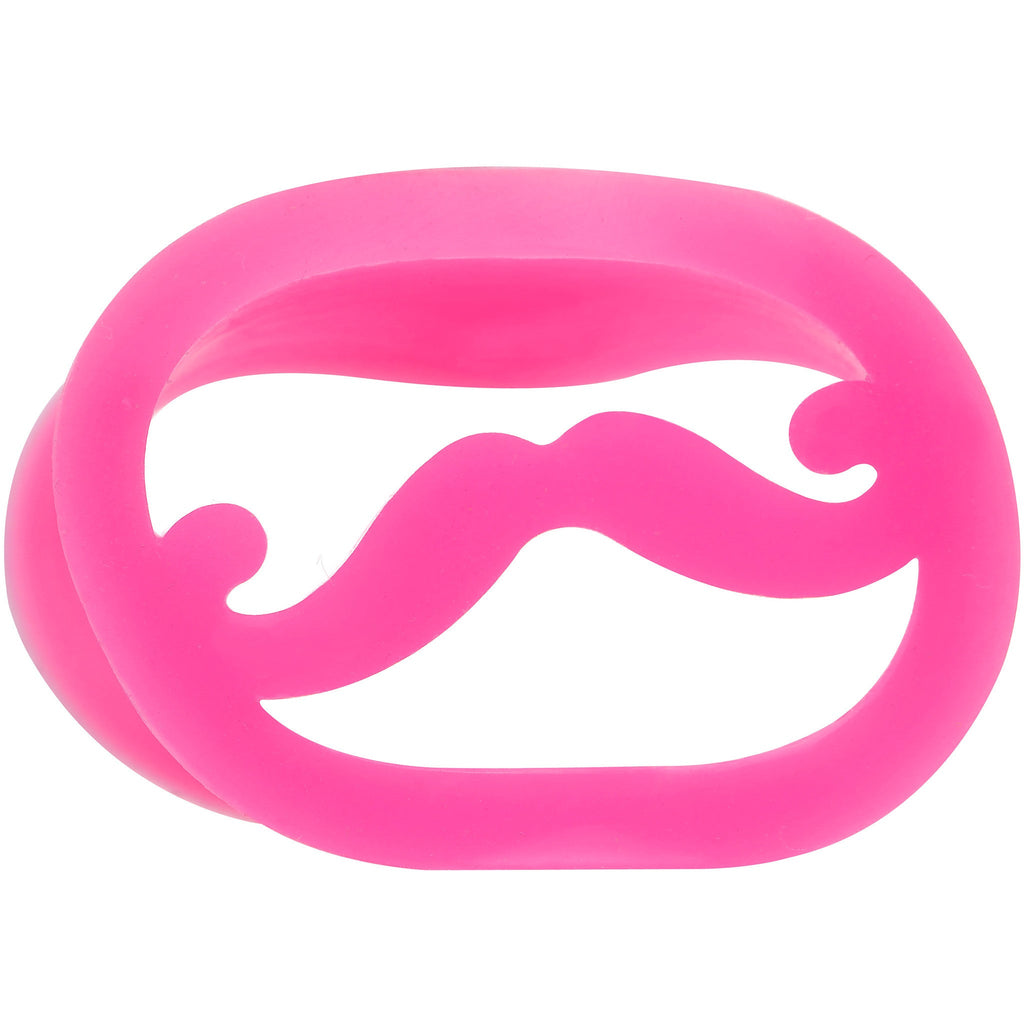 BodyCandy 20mm Pink Silicone Dapper Mustache Tunnel Plug — lifestyle context