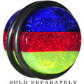 BodyCandy 18mm Green Red Blue Acrylic Vibrant Glitter Single Flare Plug — main product shot