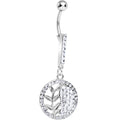 BodyCandy Clear Gem Tranquility Palm Yin Yang Dangle Belly Ring — main product shot