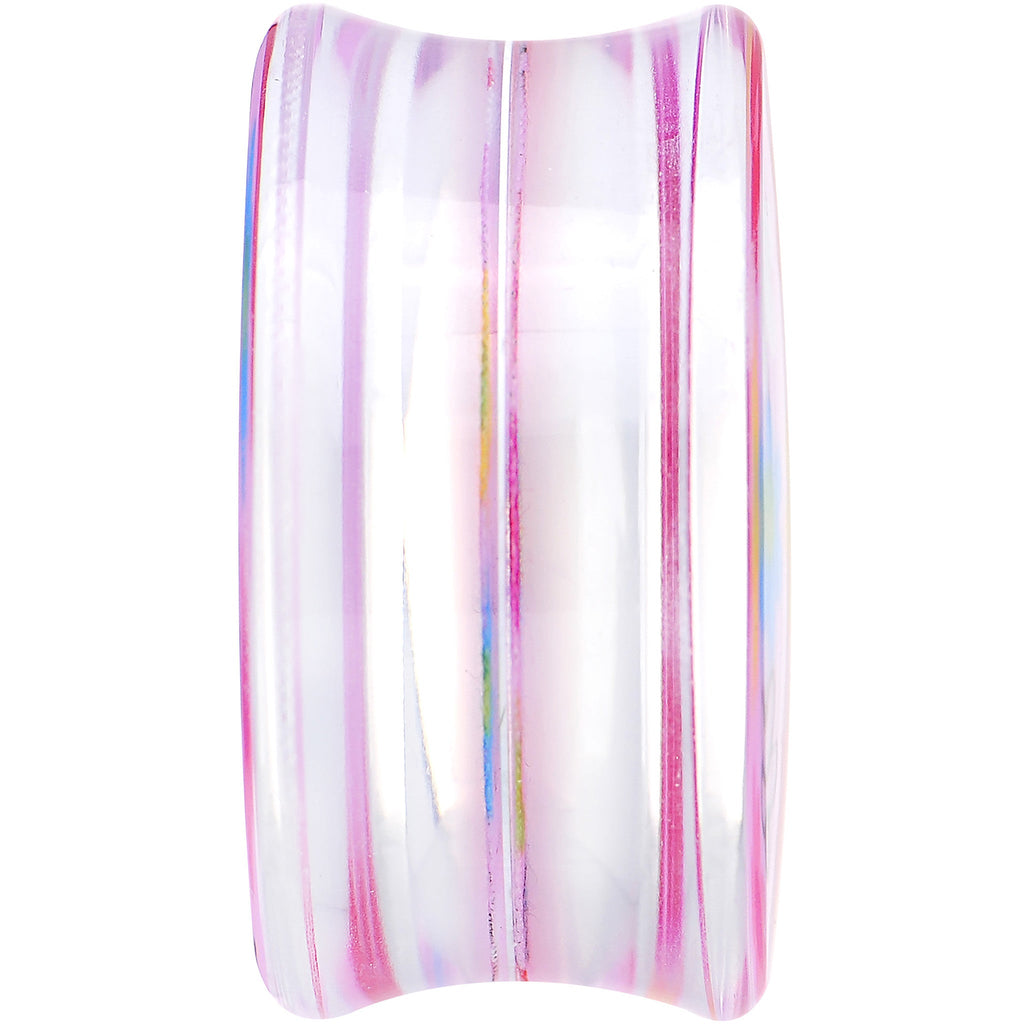 BodyCandy 26mm Acrylic Pink Multicolored Flower Power Saddle Plug — lifestyle context