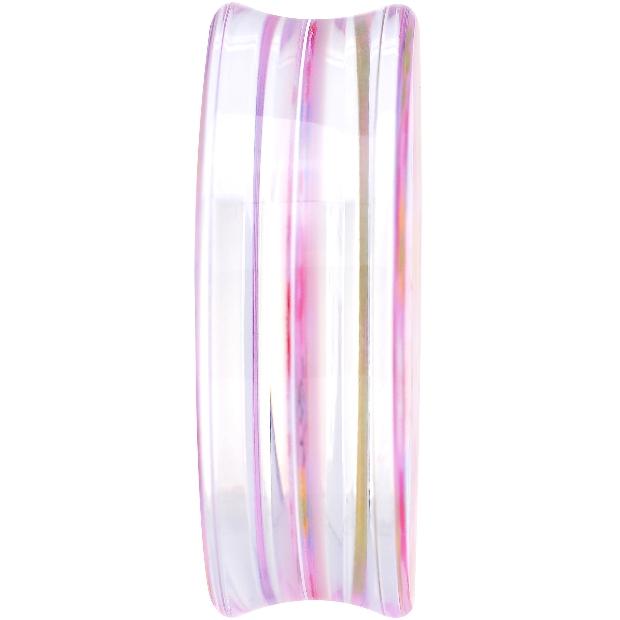 BodyCandy 42mm Acrylic Pink Multicolored Flower Power Saddle Plug — lifestyle context