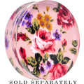 BodyCandy 48mm Acrylic Pink Grandma's Wallpaper Flowered Saddle Plug — main product shot