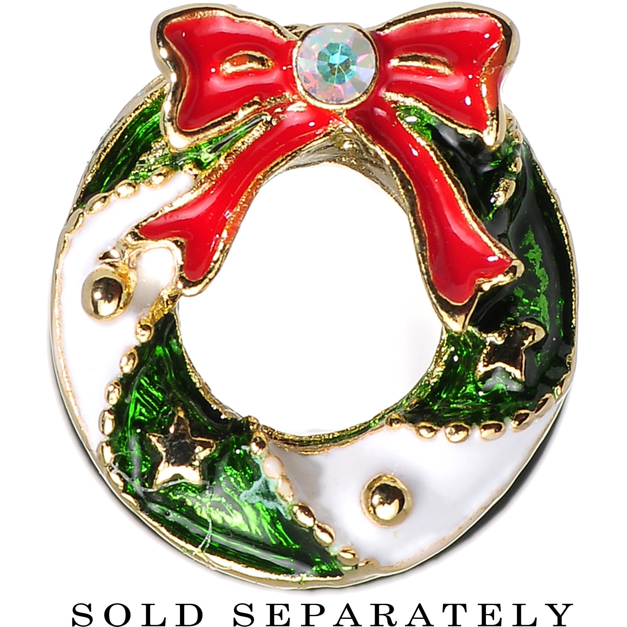 BodyCandy 0G Festive Wreath Christmas Single Flare Plug — lifestyle context
