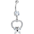 BodyCandy Clear Gem Hollow Heart Beautiful Butterfly Dangle Belly Ring — main product shot