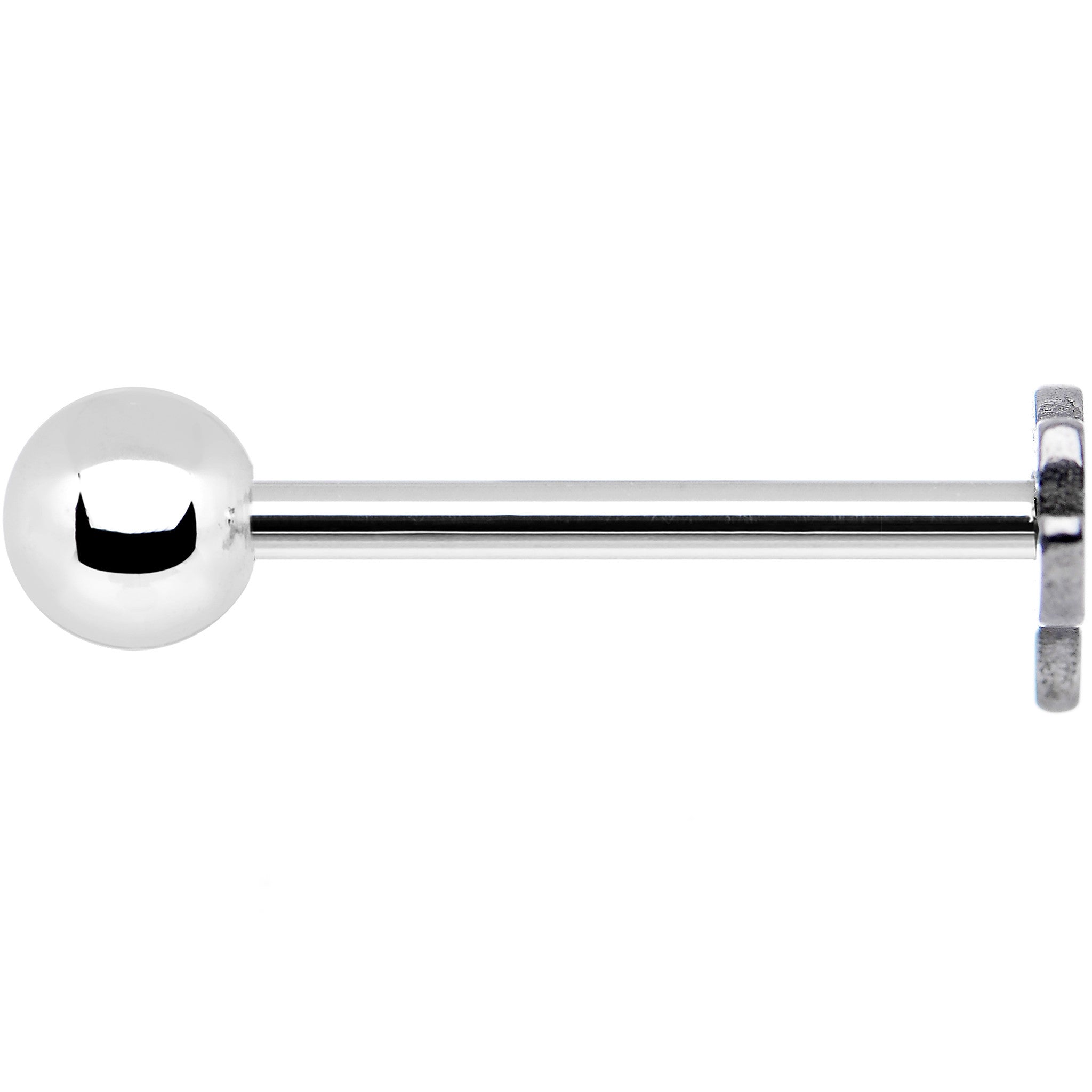 BodyCandy Officially Licensed NFL Cut Out New England Patriots Tongue Ring — detail close-up