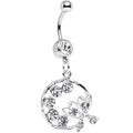 BodyCandy Clear Gem Wreath and Butterfly Dangle Belly Ring — main product shot