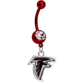 BodyCandy Officially Licensed NFL Clear Gem Atlanta Falcons Dangle Belly Ring — main product shot