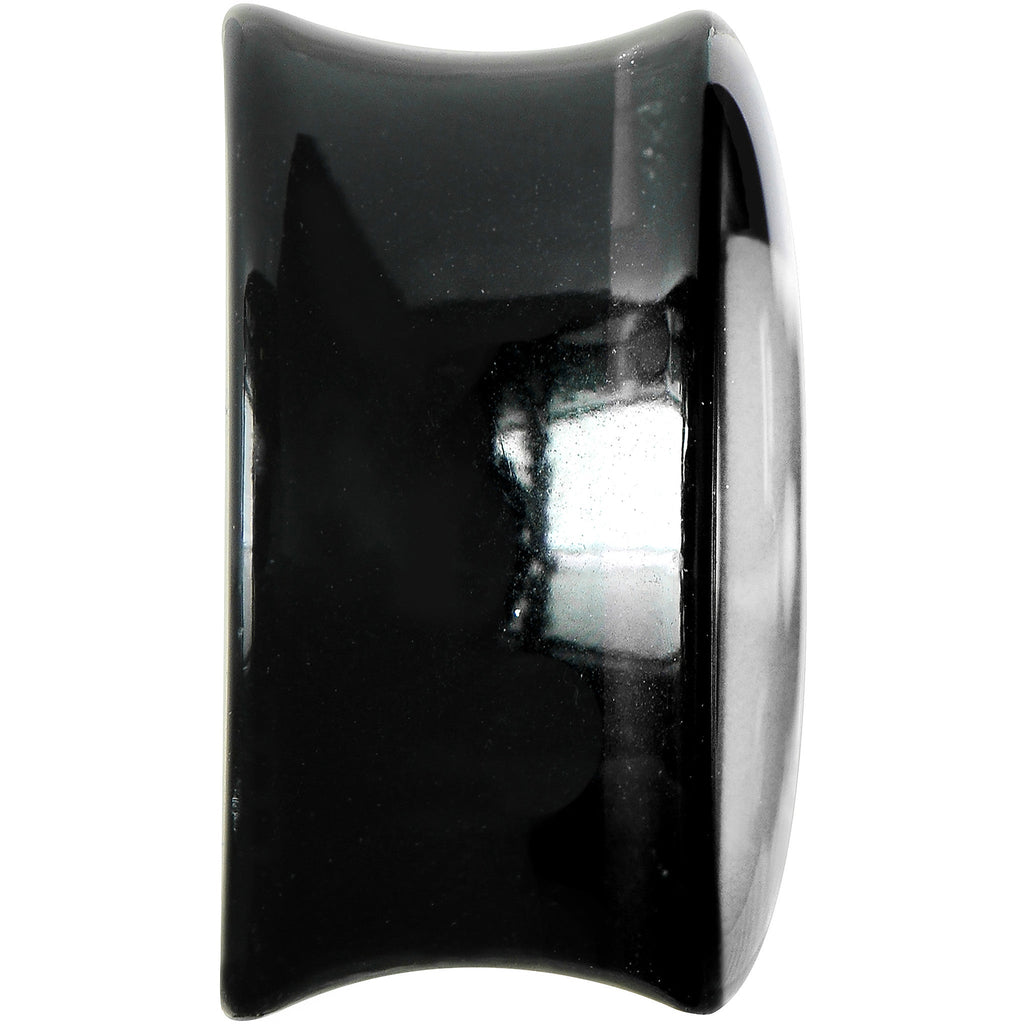 BodyCandy 18mm Black Acrylic White Heart Saddle Plug — lifestyle context