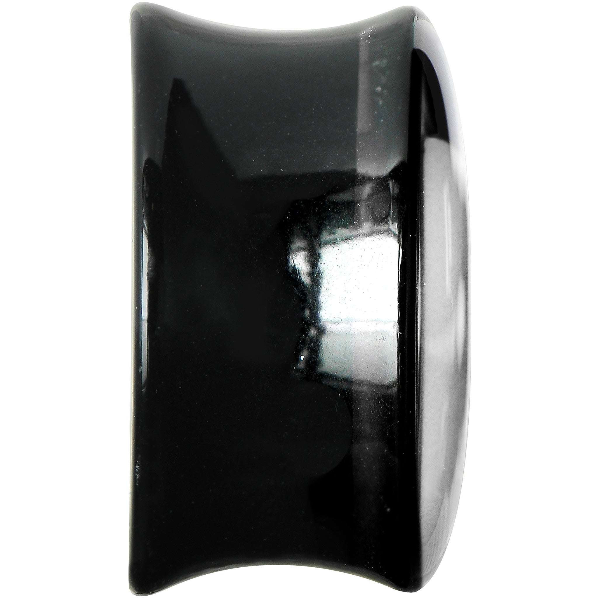 BodyCandy 18mm Black Acrylic White Heart Saddle Plug — lifestyle context