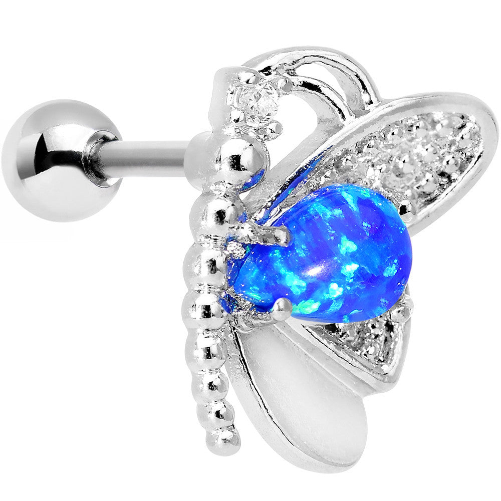 BodyCandy Stainless Steel Blue Faux Opal Butterfly Right Cartilage Earring — main product shot