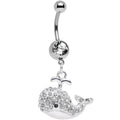 BodyCandy Clear Gem Wear Me Out Whale Dangle Belly Ring — main product shot