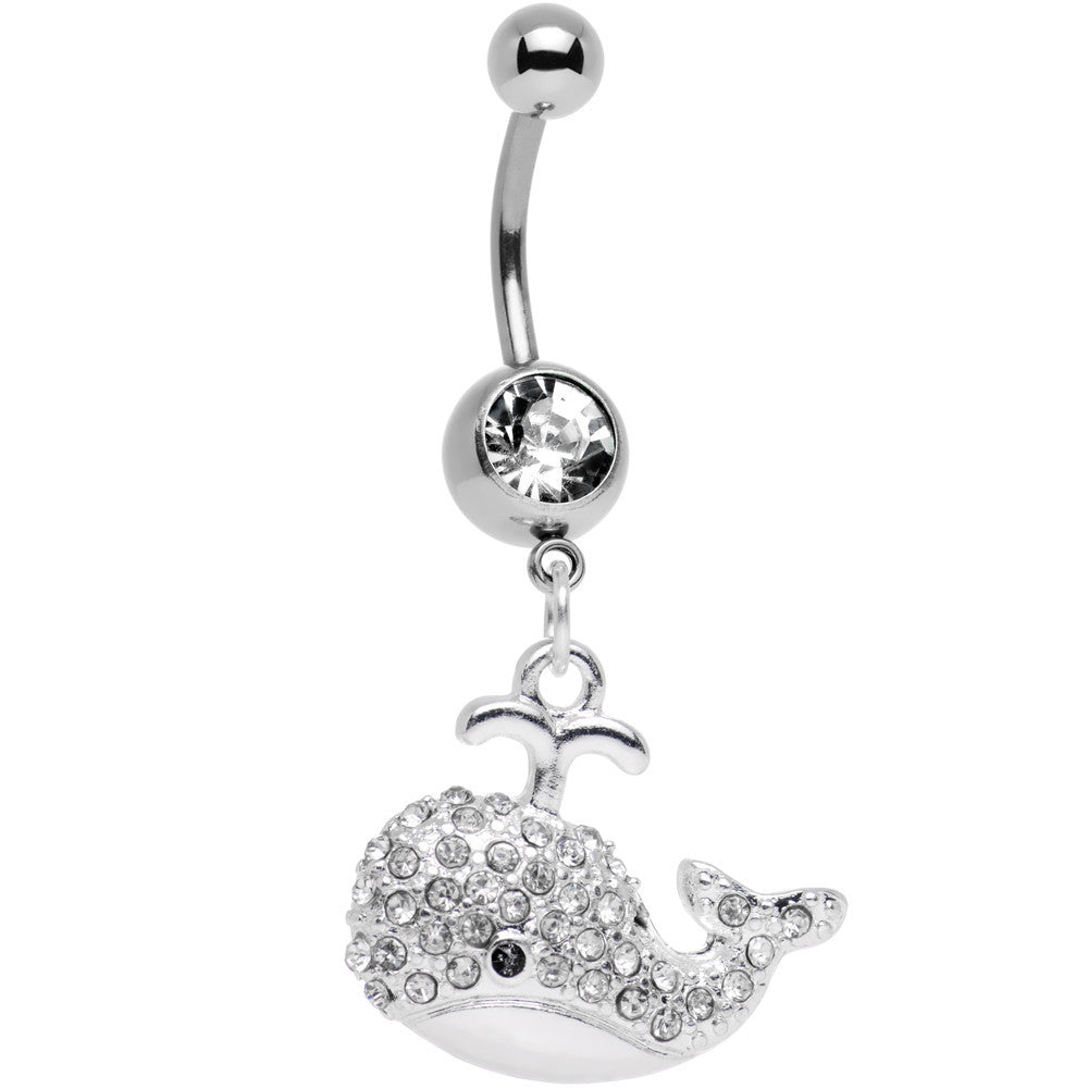 BodyCandy Clear Gem Wear Me Out Whale Dangle Belly Ring — main product shot