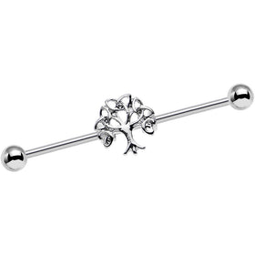 14G Celtic Trinity Knot Tree of Life Industrial Barbell 38mm