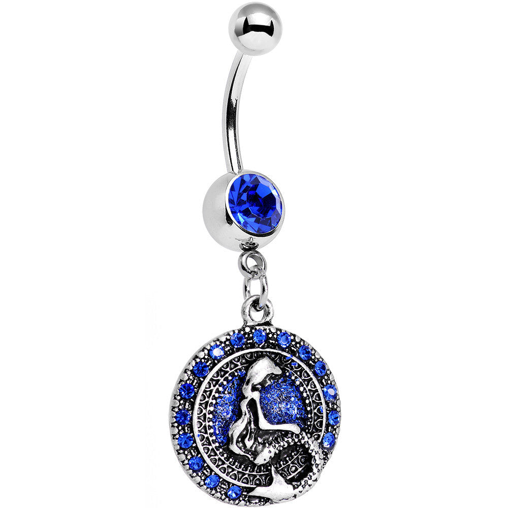 BodyCandy Royal Blue Gem Mythical Mermaid Dangle Belly Ring — main product shot