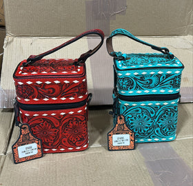 Genuine Leather Hand Tooled Vanity Bag (mini)