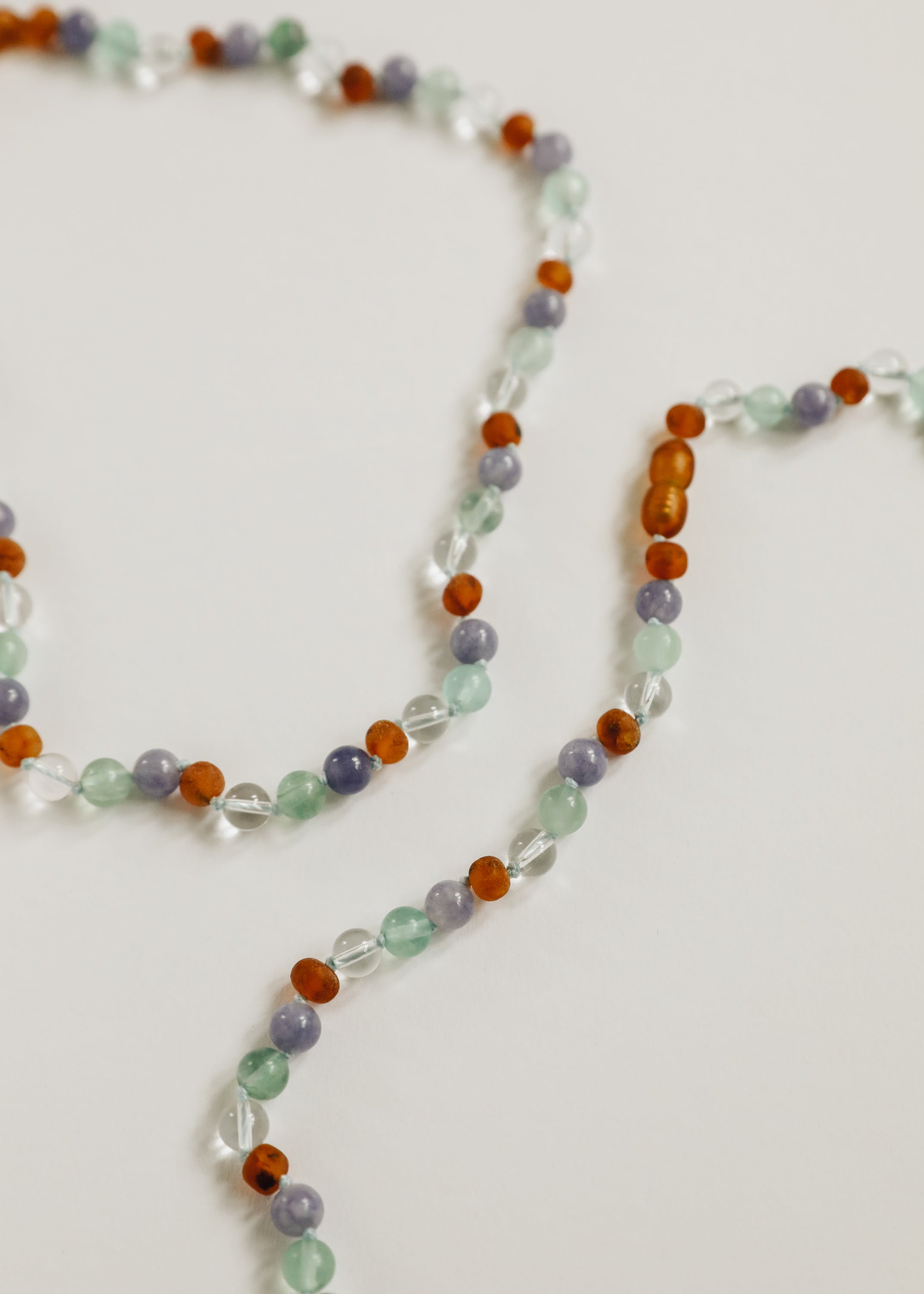 CanyonLeaf Baltic Sea Amber + Natural Gemstone || Anklet or Bracelet — alternative angle