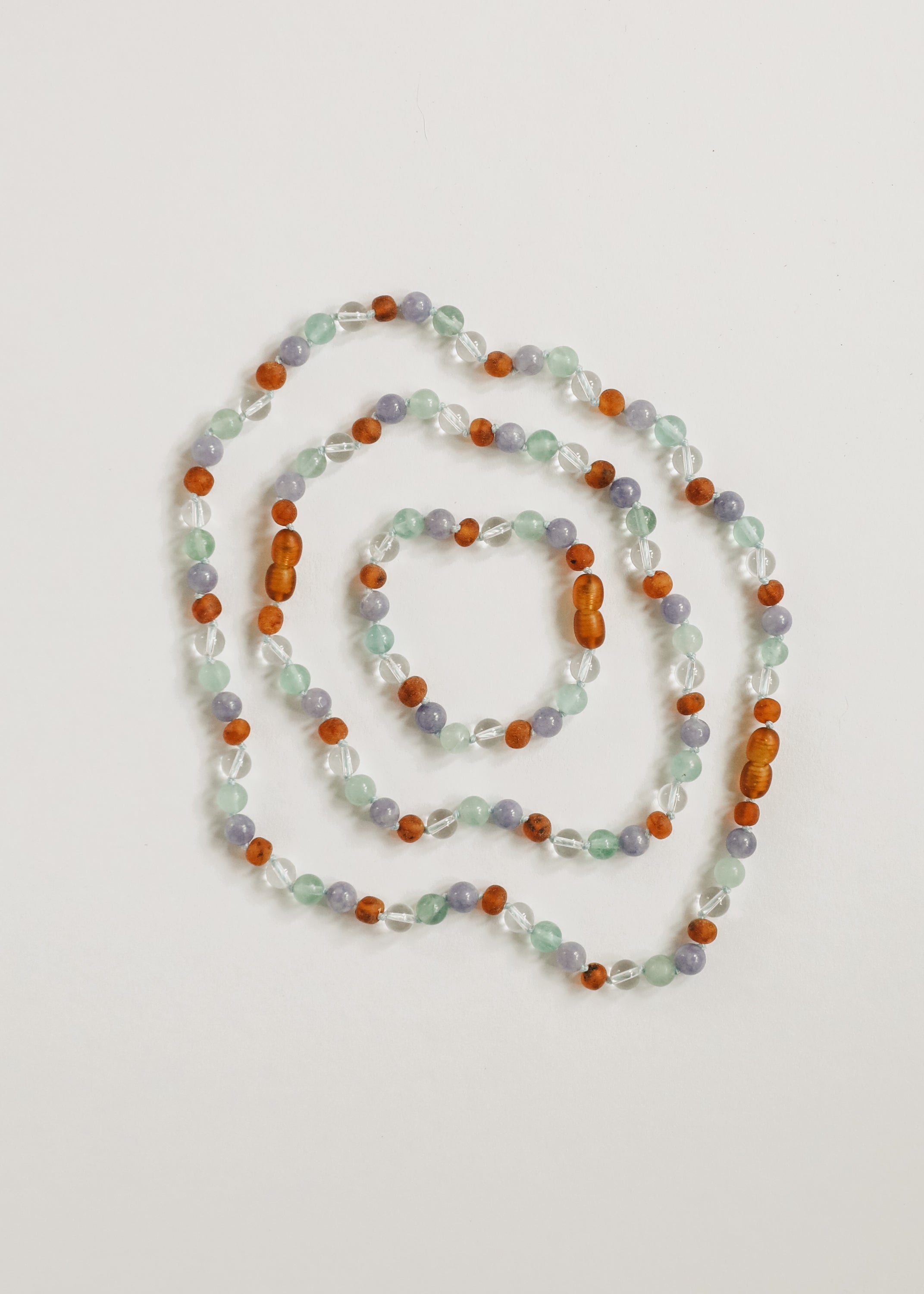 CanyonLeaf Baltic Sea Amber + Natural Gemstone || Anklet or Bracelet — in-use photo