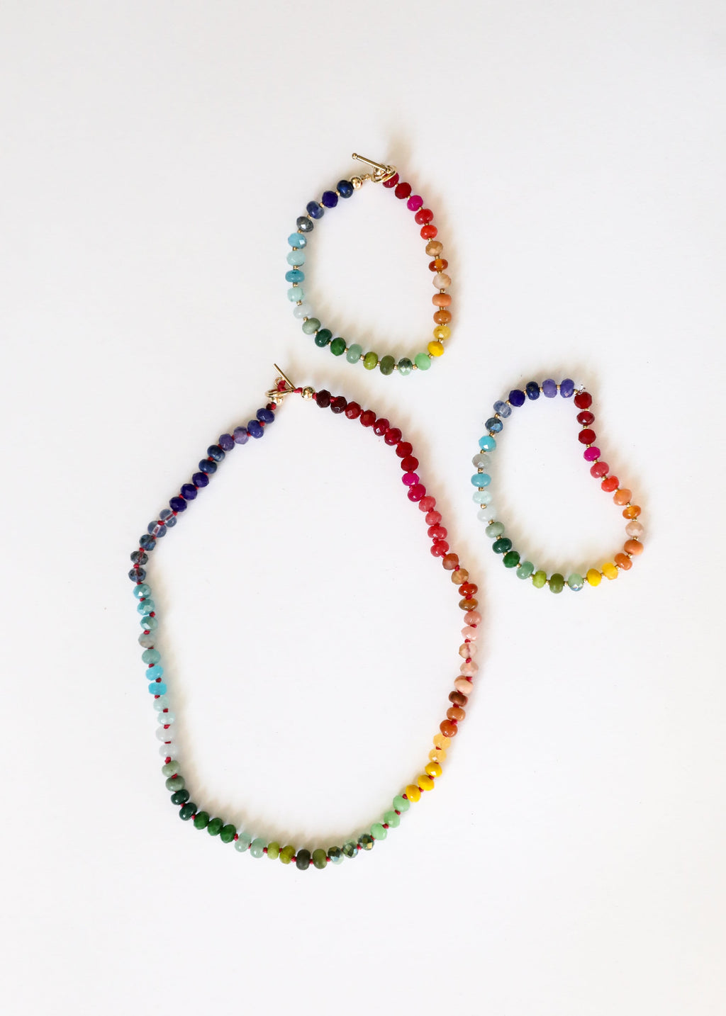 CanyonLeaf Natural Gemstone Bracelet + 14k Gold Filled Toggle : Key West — back view