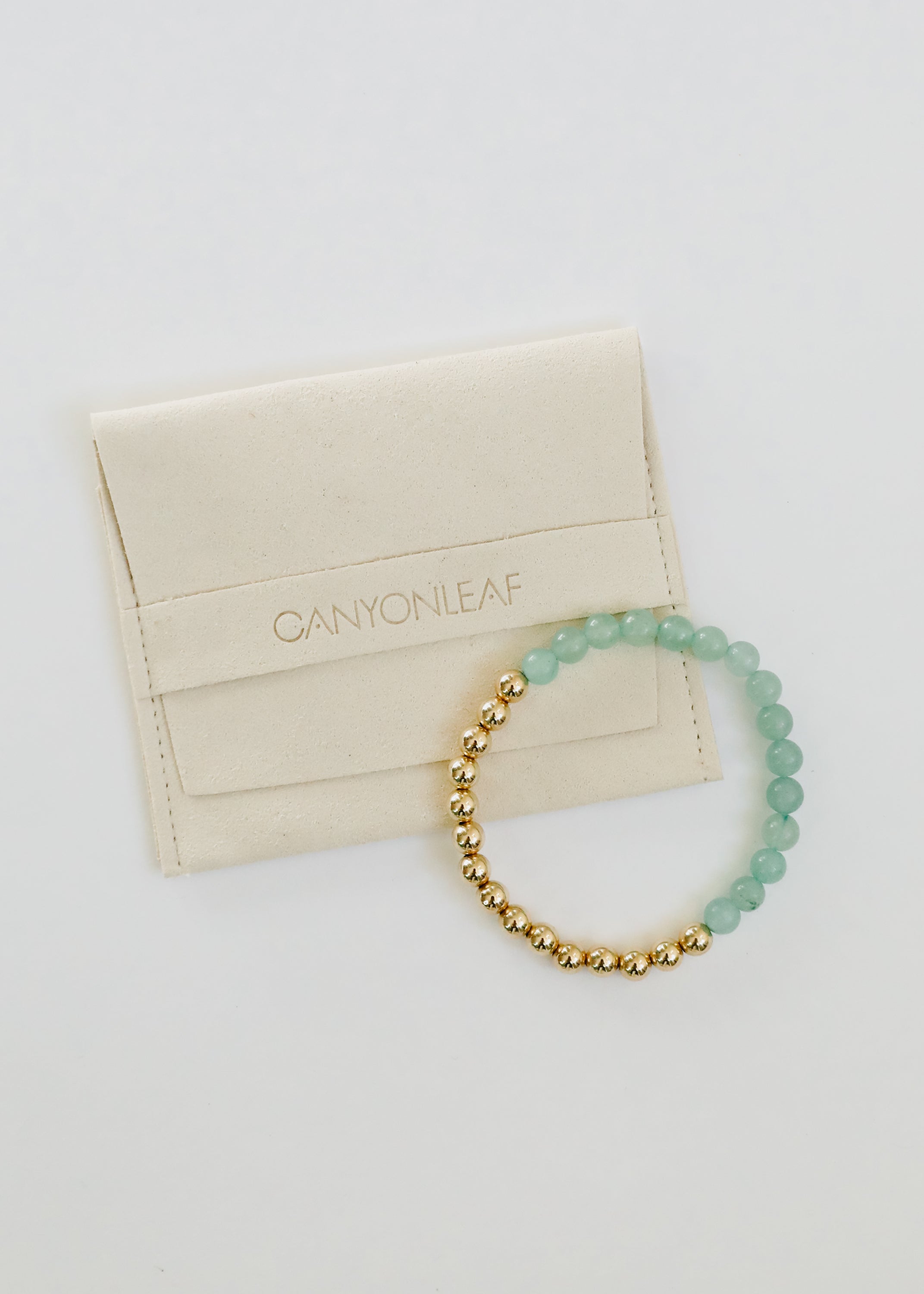 CanyonLeaf Aventurine Gemstone + 14K Gold Filled || Beaded Stretch Bracelets — size reference