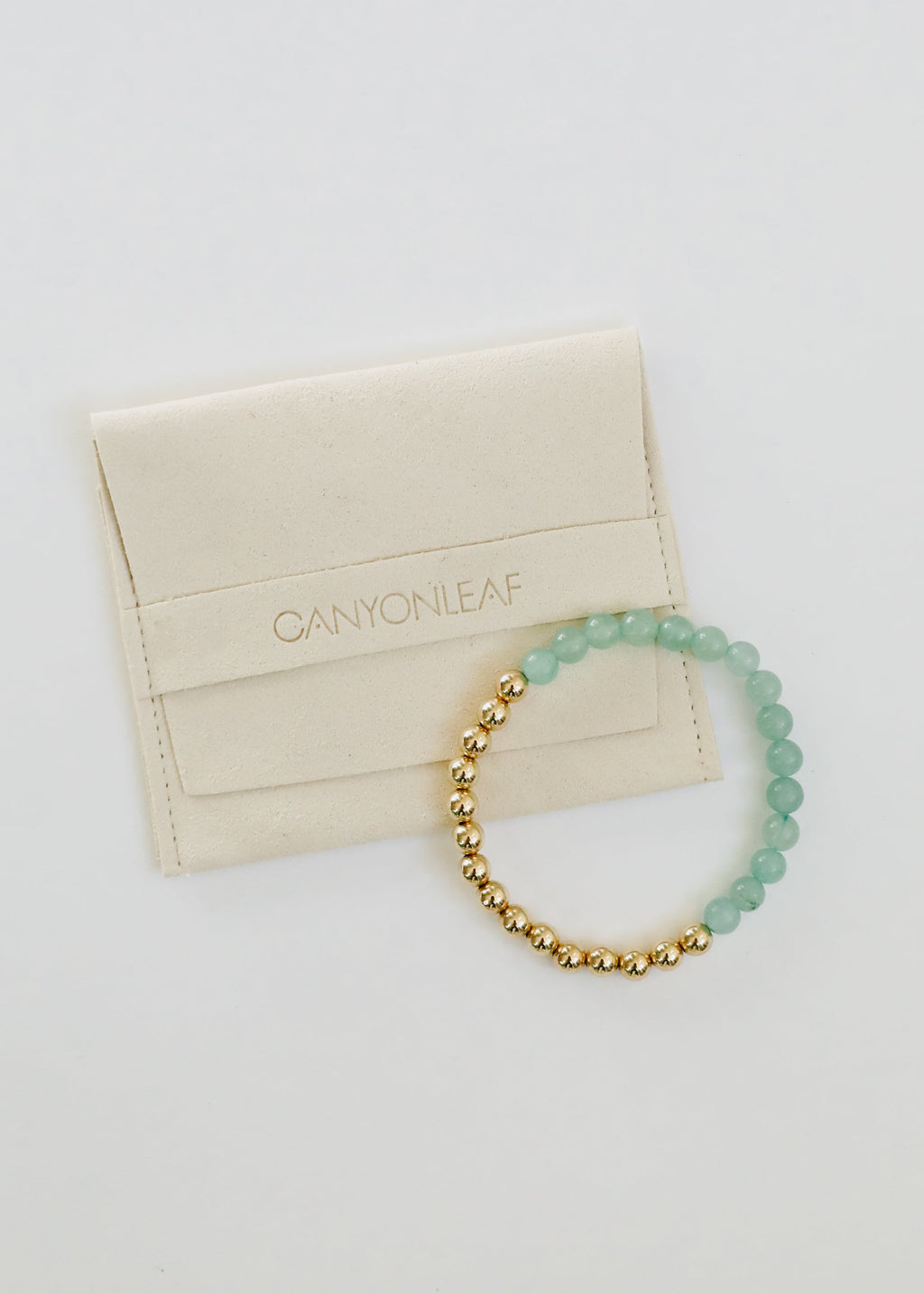 CanyonLeaf Aventurine Gemstone + 14K Gold Filled || Beaded Stretch Bracelets — comparison shot