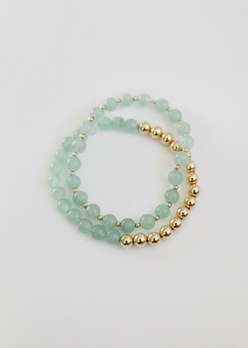 CanyonLeaf Aventurine Gemstone + 14K Gold Filled || Beaded Stretch Bracelets — main product shot