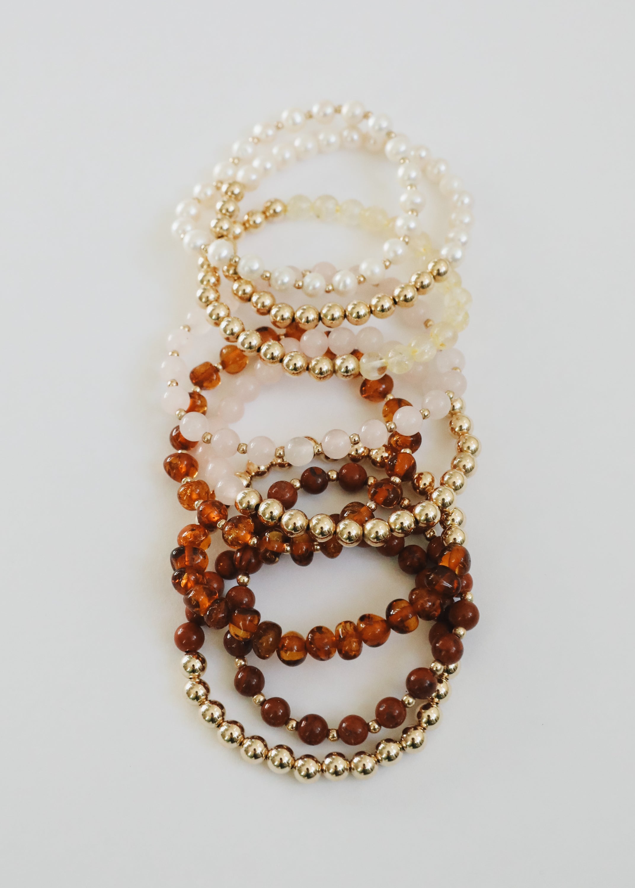 CanyonLeaf Pearl : 14k Gold Filled Sun + Moon || Stretch Bracelets — bracelet category context