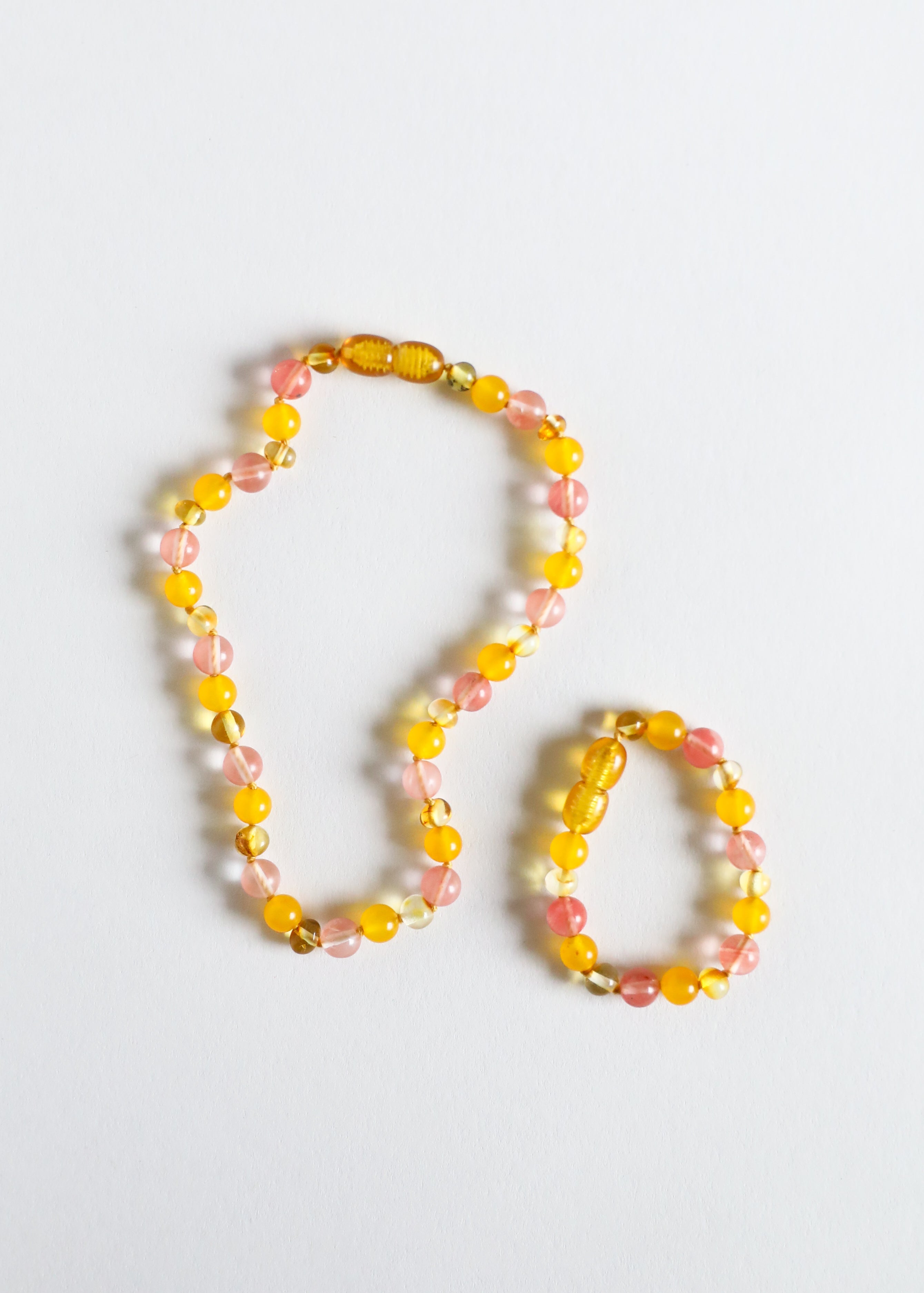 CanyonLeaf Polished Honey Baltic Amber + Honeysuckle Gemstones || Anklet or Bracelet — bracelet category context