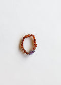 CanyonLeaf Raw Cognac Baltic Amber + Raw Amethyst || Anklet or Bracelet — main product shot