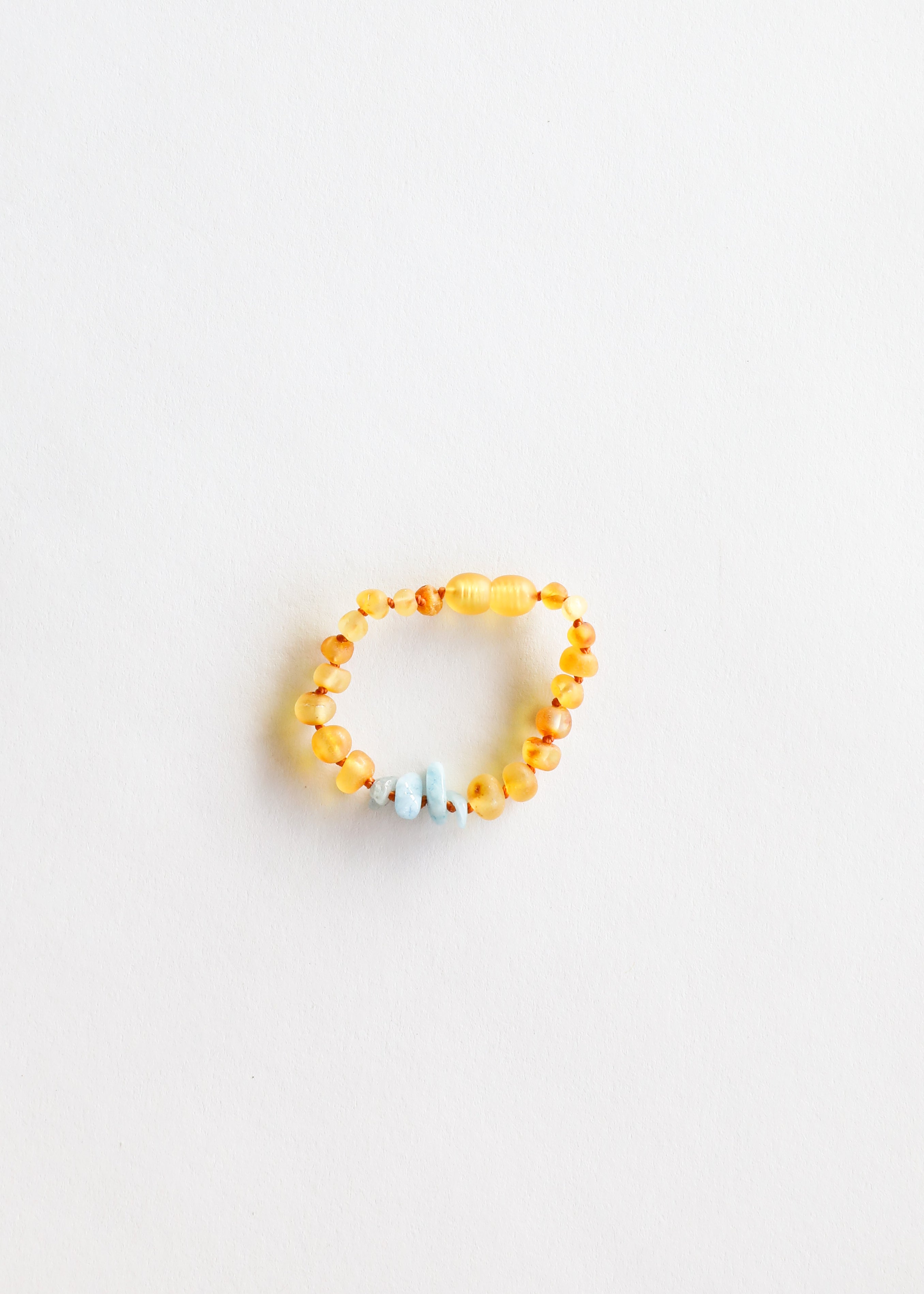 CanyonLeaf Raw Honey Baltic Amber + Aquamarine || Anklet or Bracelet — main product shot