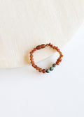 CanyonLeaf Raw Cognac Baltic Amber + Turquoise Jasper || Anklet or Bracelet — main product shot