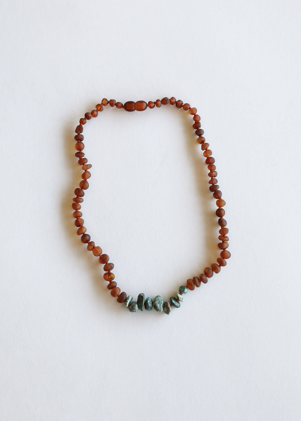 CanyonLeaf Raw Cognac Baltic Amber + Raw Turquoise Jasper || Necklace — main product shot