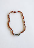 CanyonLeaf Raw Cognac Baltic Amber + Raw Turquoise Jasper || Necklace — main product shot