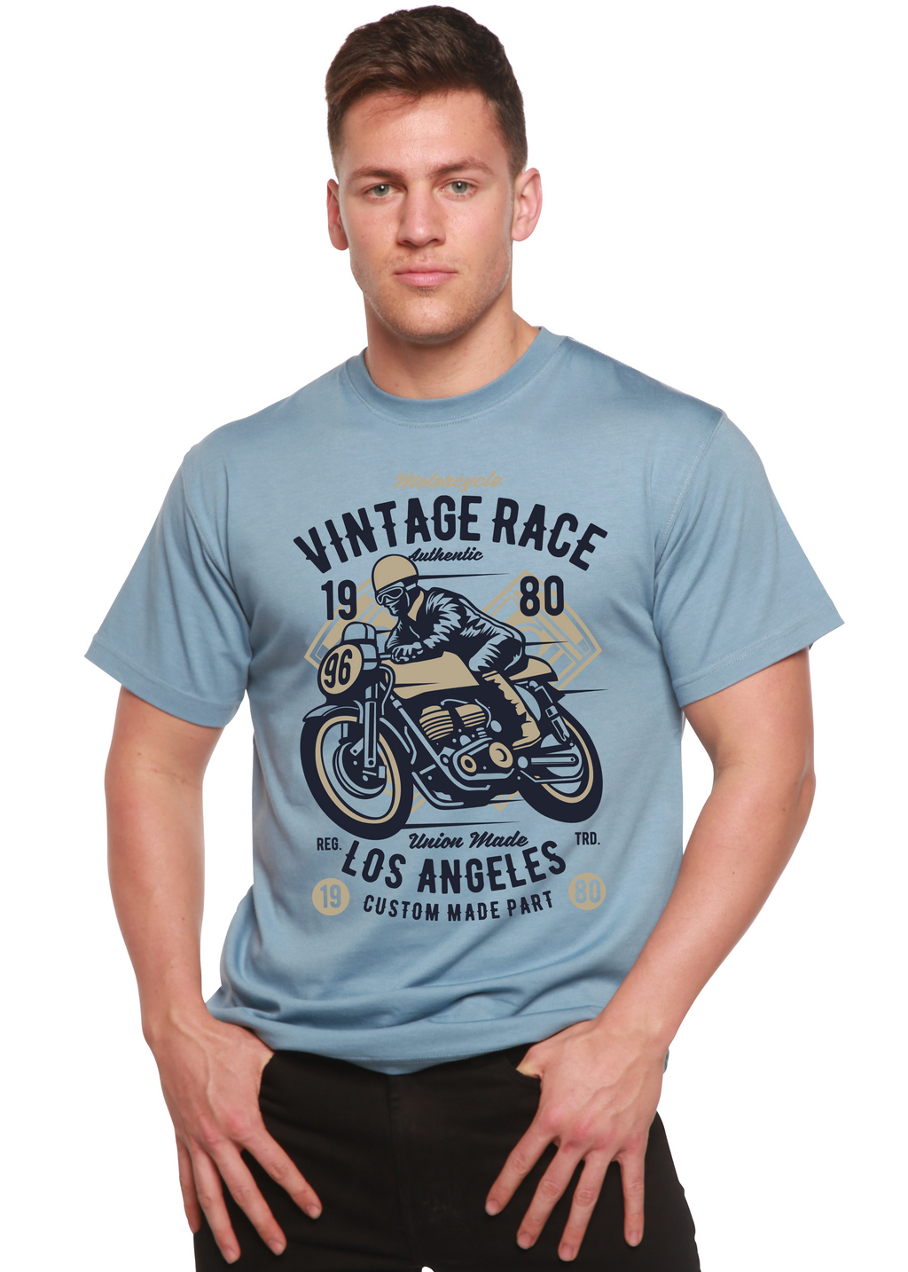 Spun Bamboo Vintage Race Spun Bamboo® Men's Bamboo Viscose/Organic Cotton Short Sleeve Graphic T-Shirt — alternative angle
