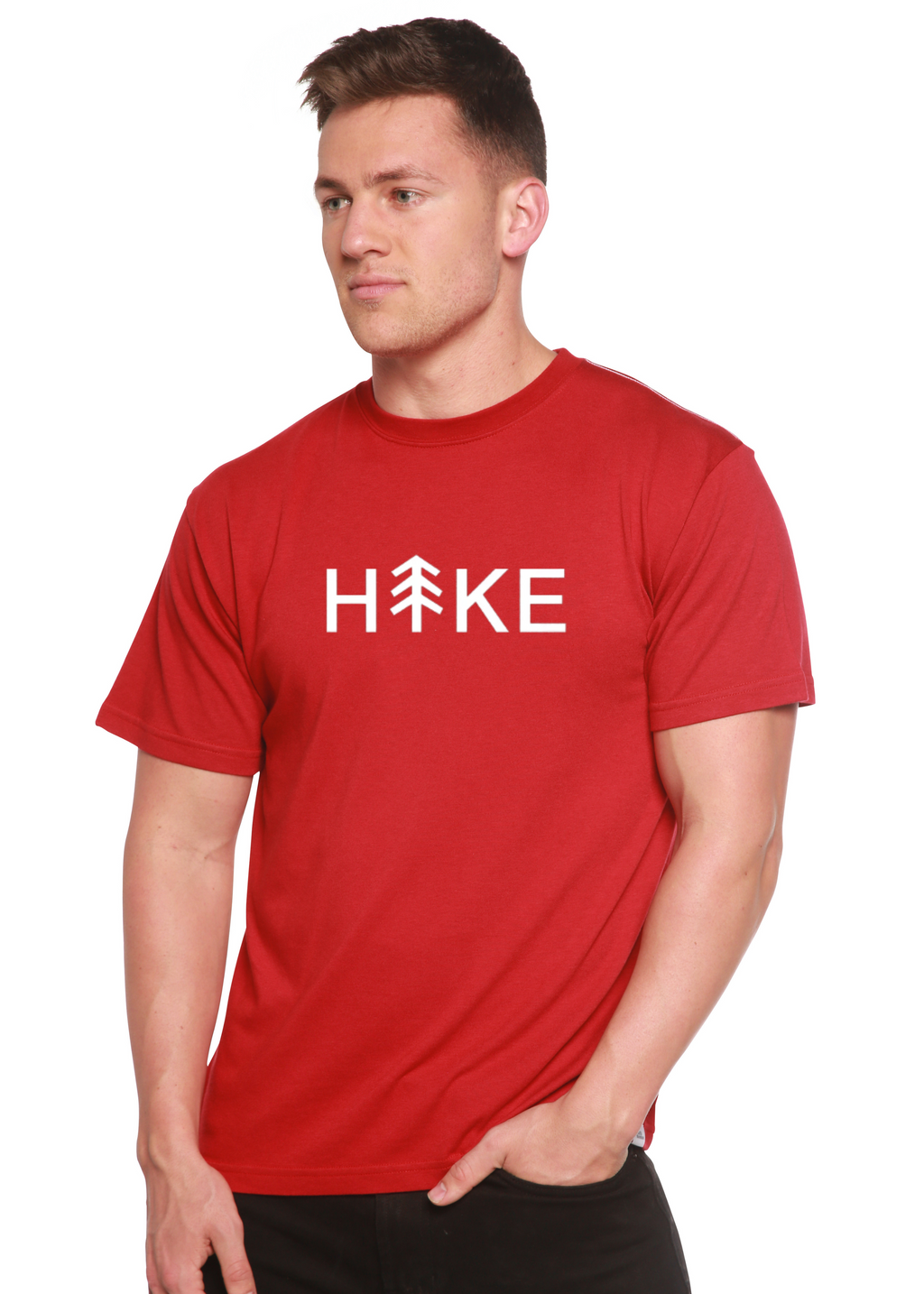 Spun Bamboo Hike Men's Bamboo Viscose/Organic Cotton Short Sleeve Graphic T-Shirt — in-use photo