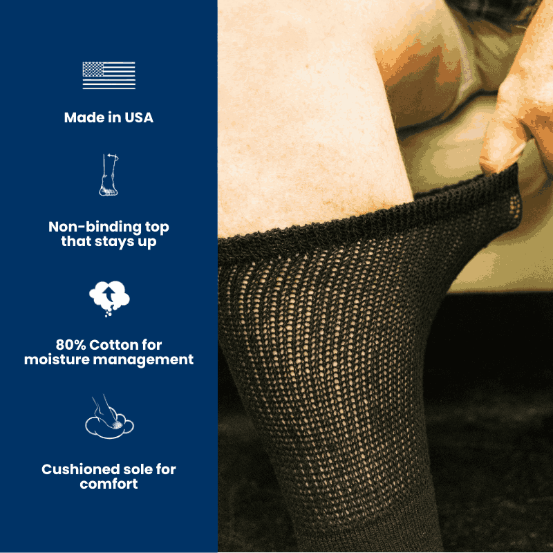 DSC Women's Cotton Diabetic Crew Socks (Assorted) — product on model