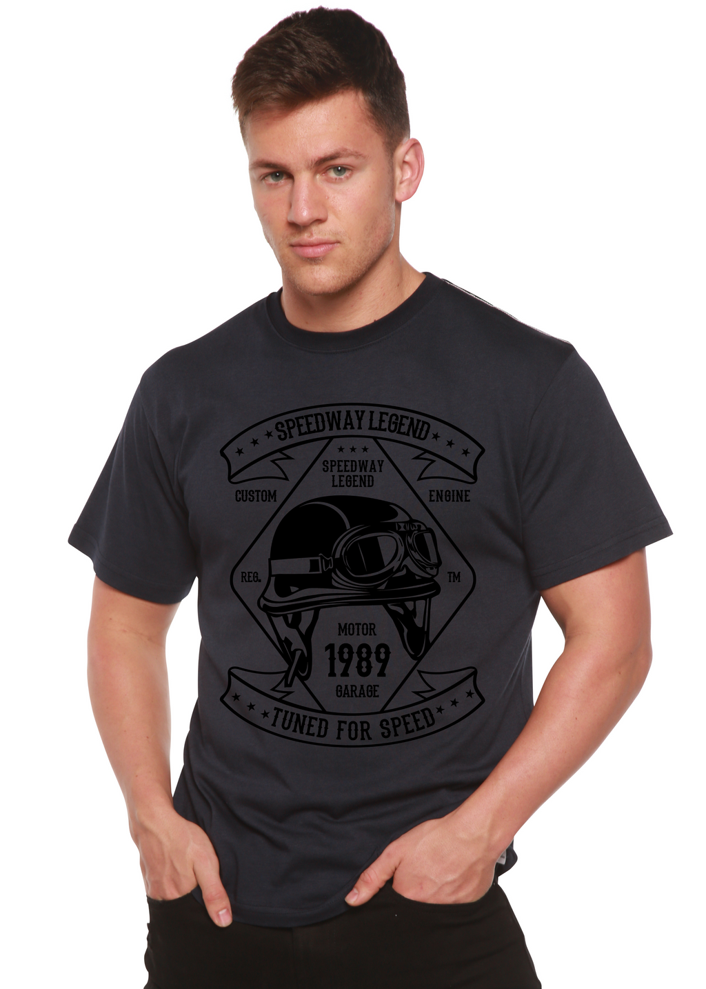 Spun Bamboo Speedway Legend Spun Bamboo® Men's Bamboo Viscose/Organic Cotton Short Sleeve Graphic T-Shirt — alternative angle