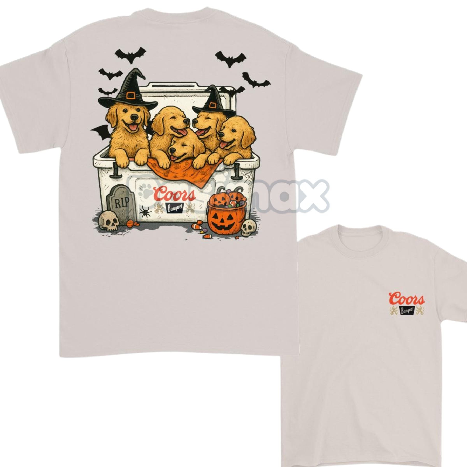 Pasimax Golden Retriever & Beer T-Shirt — in-use photo