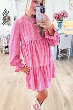 Pretty Little Patriot Pretty Little Patriot Nashville Cutie Pink Velvet Dress — main product shot
