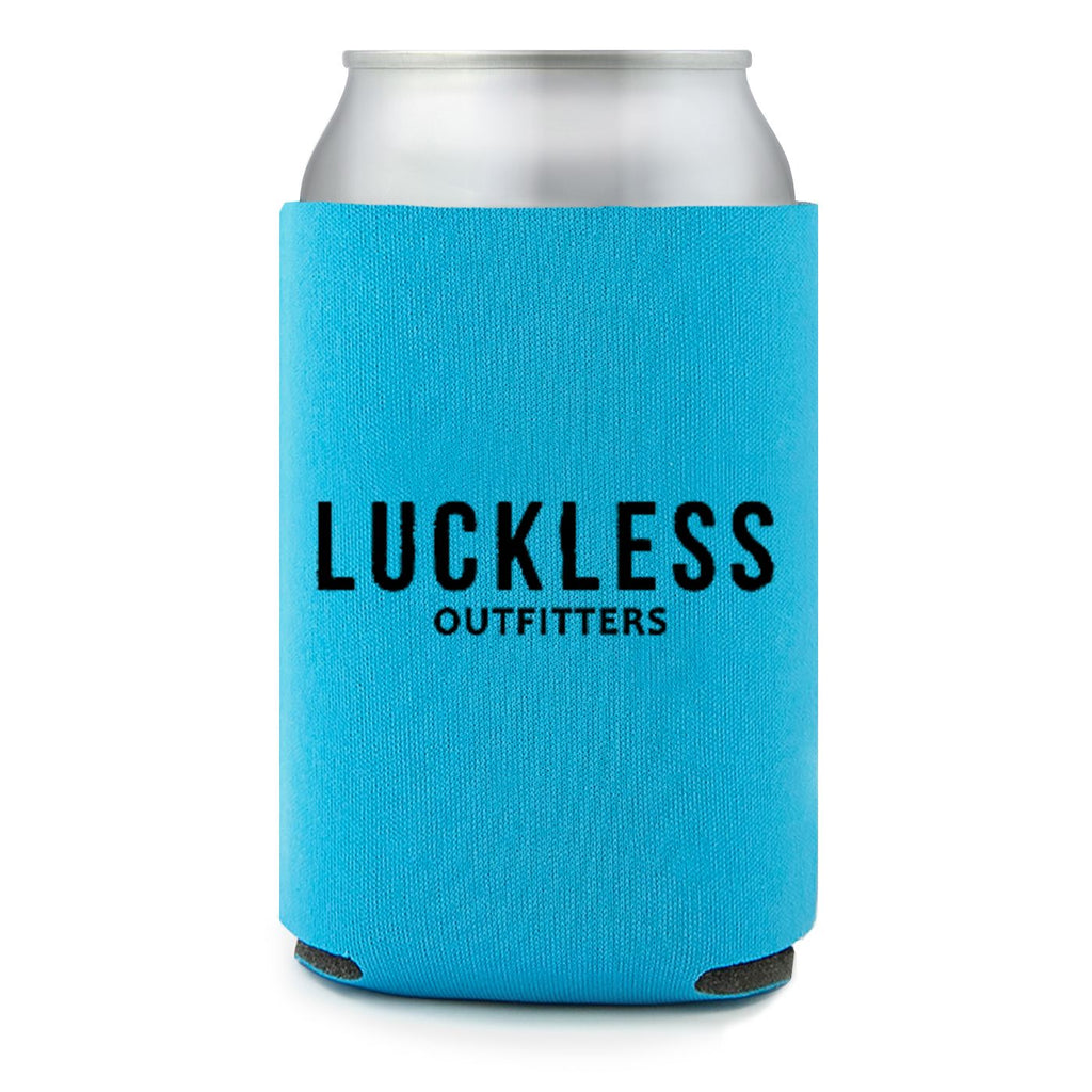 Luckless Outfitters Look Pretty Play Dirty Can Koozie — in-use photo