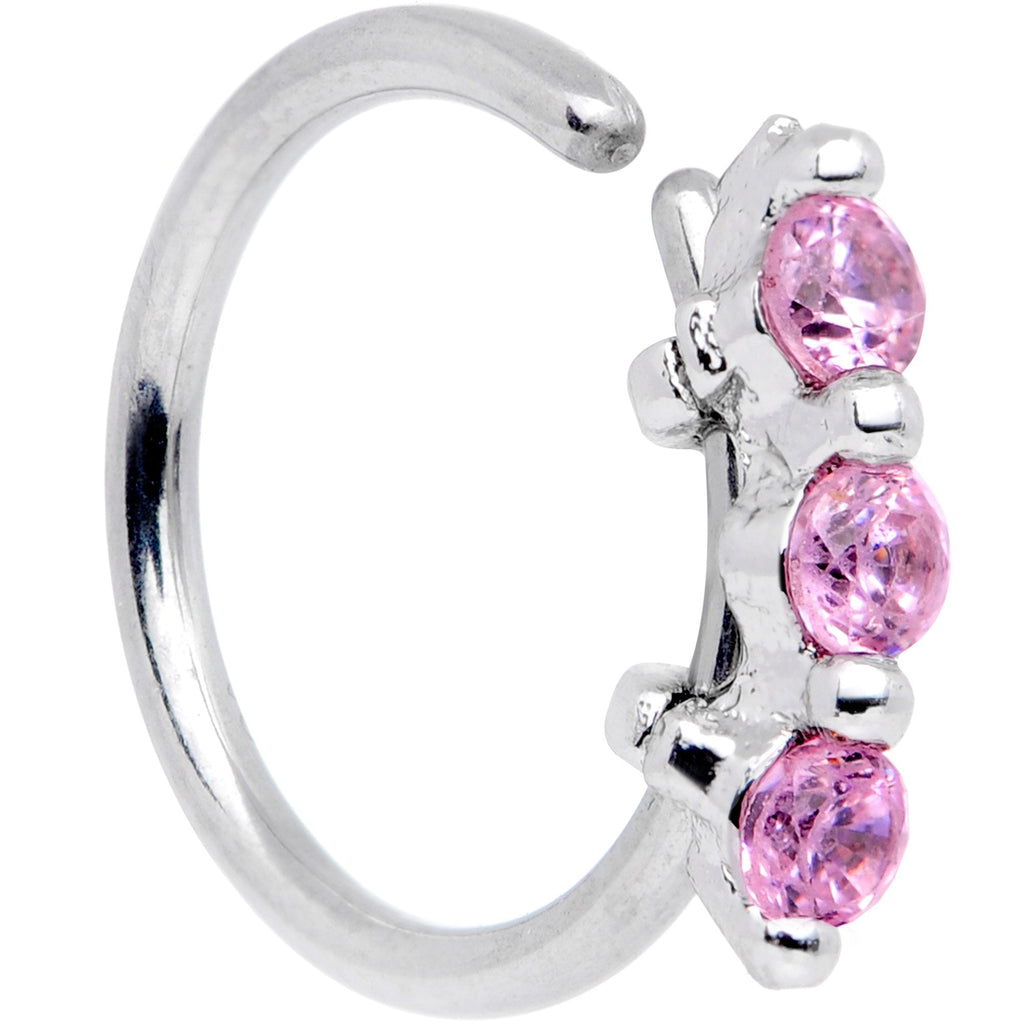 BodyCandy 20G 5/16 Pink CZ Gem Sequence Shine Seamless Circular Ring — main product shot
