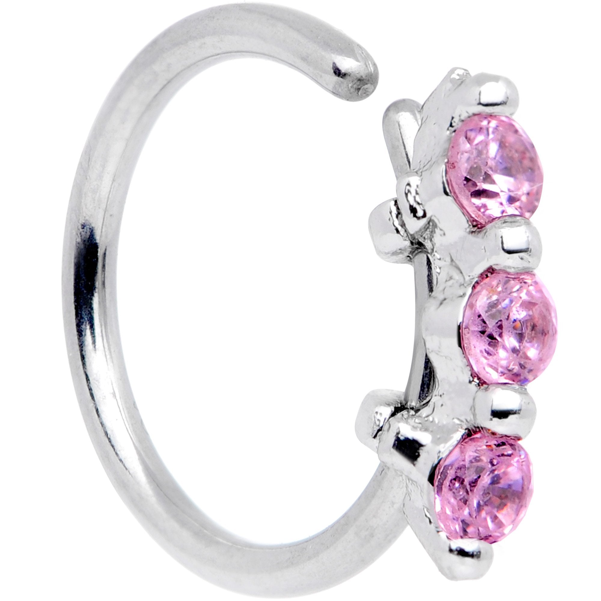 BodyCandy 20G 5/16 Pink CZ Gem Sequence Shine Seamless Circular Ring — main product shot
