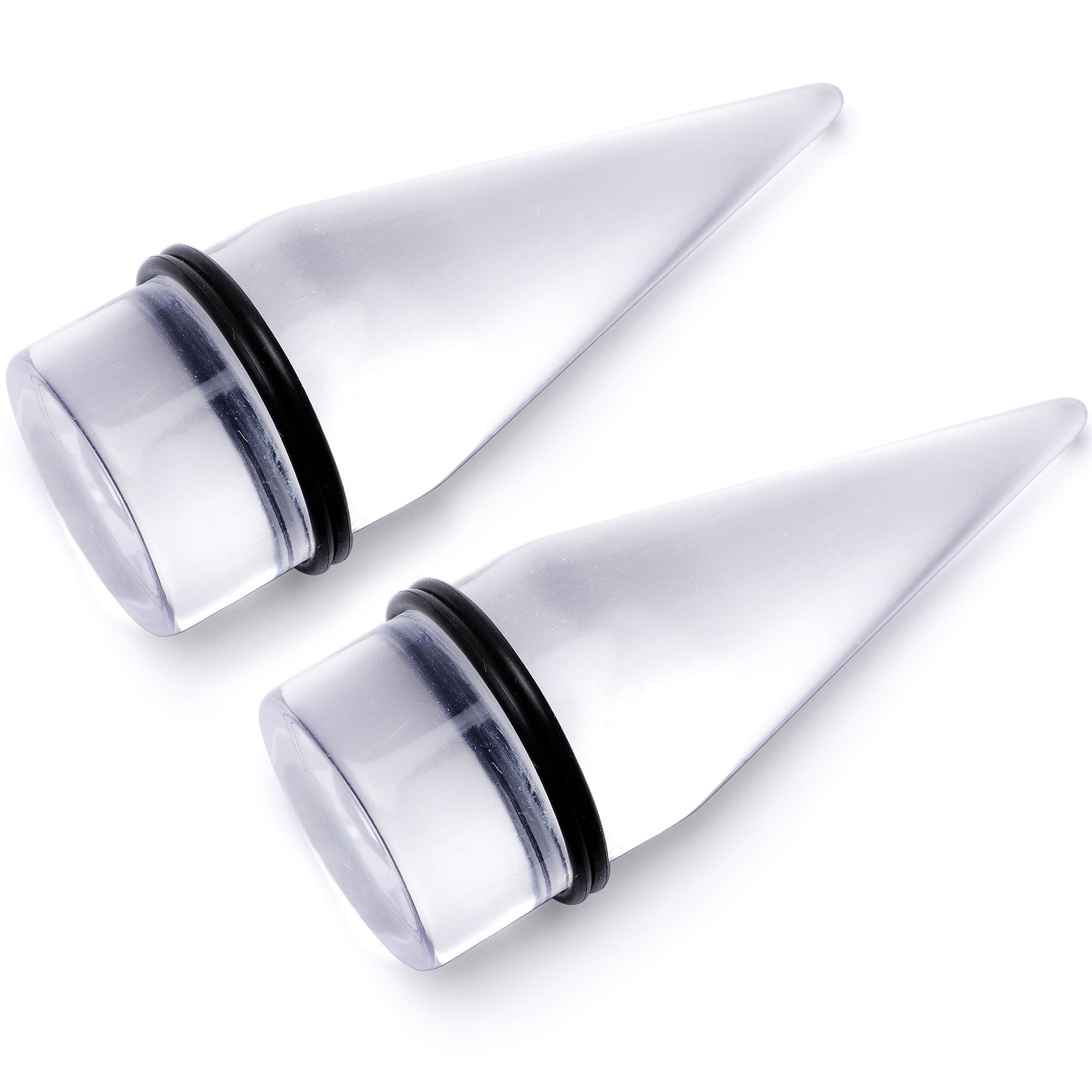 BodyCandy Freaky Fun Lightweight Clear Acrylic Straight Taper Set 2mm to 1 Inch — color detail