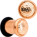 BodyCandy Rose Gold Tone Hammered Finish Single Flare Plug Set 6mm to 16mm Sizes — packaging or label