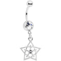 BodyCandy Clear Gem Star and Snow Flower Dangle Belly Ring — main product shot