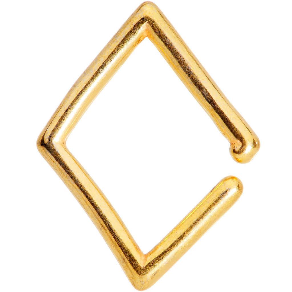 BodyCandy 16G 3/8 Gold Tone Rhombus Closure Ring — main product shot