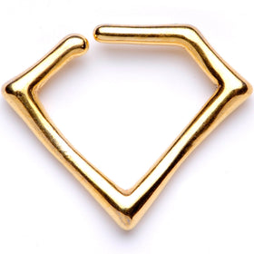 16G 5/16 Gold Tone Geometric Rhombus Closure Ring