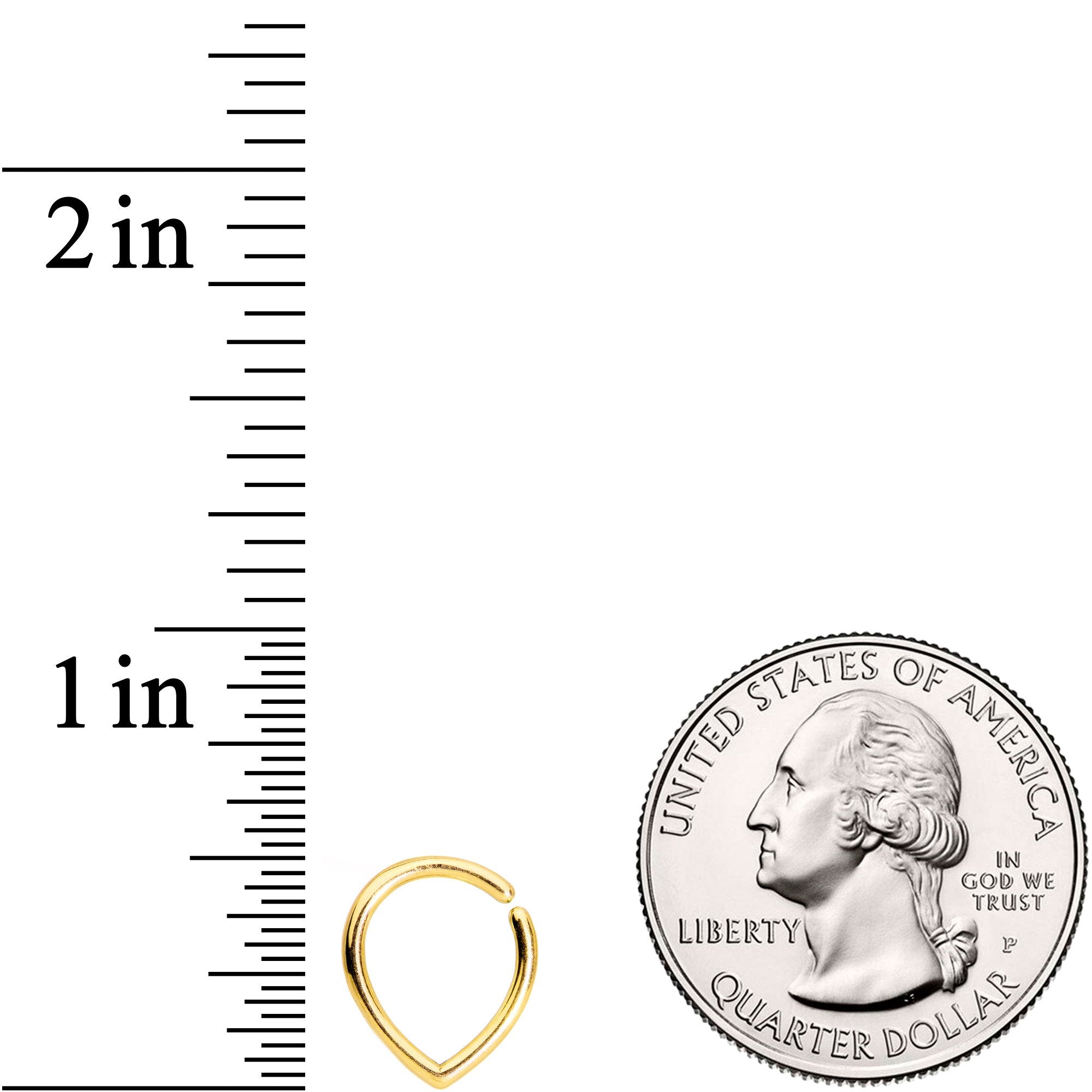 BodyCandy 16G Gold Tone Teardrop Closure Ring — detail and construction