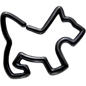 16G 5/16 Black PVD Sweet Scotty Dog Closure Ring