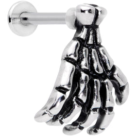 16G 5/16 Spooky Skeleton Hand Halloween Labret Monroe Tragus