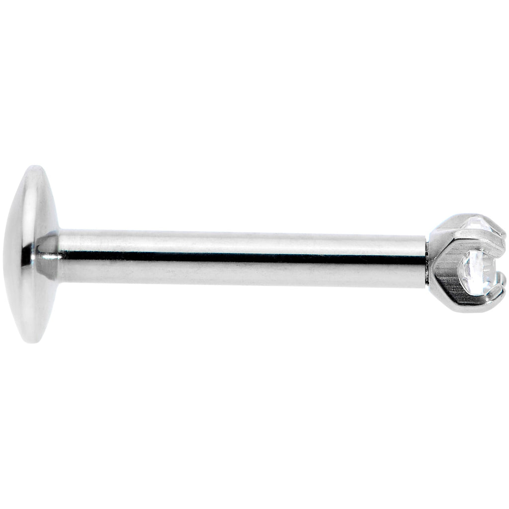 BodyCandy 16G 5/16 2mm CZ G23 Titanium Internally Threaded Labret — detail close-up